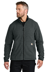 Carhartt® Textured Full-Zip Fleece Jacket - Carbon Heather - S